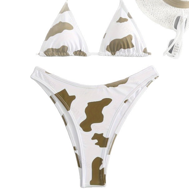 Women's Two Piece Bikini Padded Wireless Polyester Spandex Swimwear