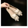 Womens Pointed Toe Satin Casual Flat Shoes Rhinestone Buckle Soft Sole