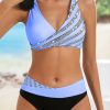 Womens Rhinestone Two Piece Padded Polyester Bikini
