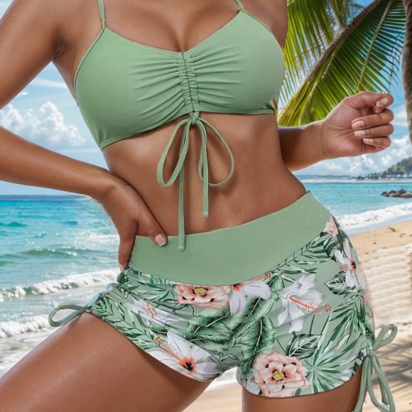 Womens Plus Size Bikini Set Solid Floral Sexy Padded Swimwear