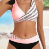 Womens Rhinestone Two Piece Padded Polyester Bikini