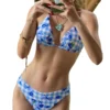 Print Tie Strap Bikini Womens Vacation Swimwear