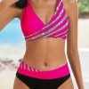 Womens Rhinestone Two Piece Padded Polyester Bikini