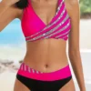 Womens Rhinestone Two Piece Padded Polyester Bikini