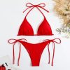 Womens Hot Girl Backless Two Piece Bikini Padded No Underwire Polyester Spandex