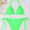 Womens Hot Girl Backless Two Piece Bikini Padded No Underwire Polyester Spandex