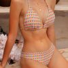 Print Tie Strap Bikini Womens Vacation Swimwear