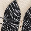 Retro Polka Dot Sexy Two Piece Long Top Tie Side Padded Swimsuit