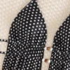 Retro Polka Dot Sexy Two Piece Long Top Tie Side Padded Swimsuit