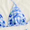 Print Tie Strap Bikini Womens Vacation Swimwear