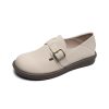 Womens Round Toe Buckle Loafers College All Season Comfy Shoes