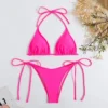 Womens Hot Girl Backless Two Piece Bikini Padded No Underwire Polyester Spandex