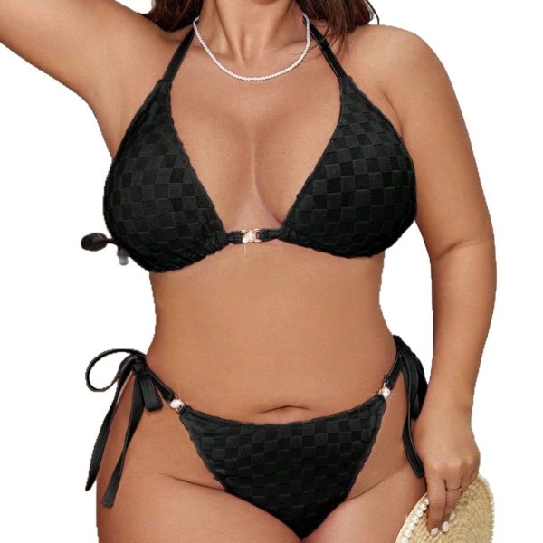 Women's Plus Size Sexy Backless Solid Bikini Padded No Underwire Swimwear