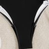 Womens Color Block One Piece Swimsuit Cutout Waist Crisscross Tie Padded