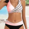Womens Rhinestone Two Piece Padded Polyester Bikini