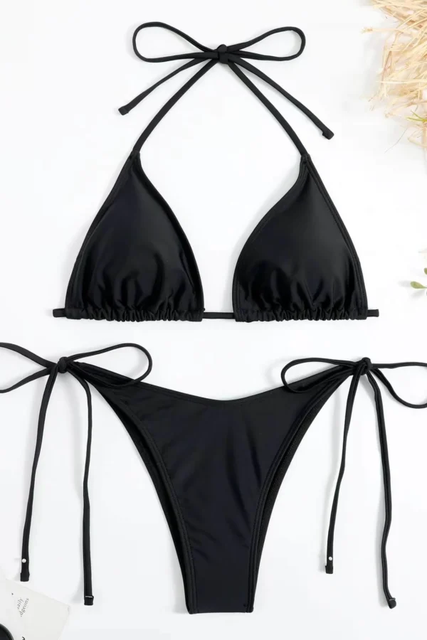 Womens Hot Girl Backless Two Piece Bikini Padded No Underwire Polyester Spandex