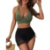Womens Plus Size Mesh Skirt Swimsuit Backless Padded Quick Dry