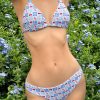 Print Tie Strap Bikini Womens Vacation Swimwear