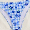 Print Tie Strap Bikini Womens Vacation Swimwear