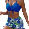 Womens Plus Size Bikini Set Solid Floral Sexy Padded Swimwear