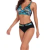 Womens Rhinestone Two Piece Padded Polyester Bikini