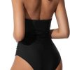 Womens Color Block One Piece Swimsuit Crisscross Padded QuickDry HighElastic