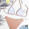 Print Tie Strap Bikini Womens Vacation Swimwear