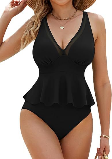 Women's Two Piece Swimsuit Push Up Backless Solid Floral