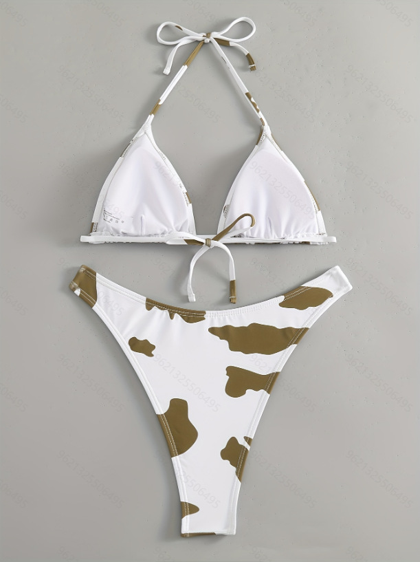 Women's Two Piece Bikini Padded Wireless Polyester Spandex Swimwear