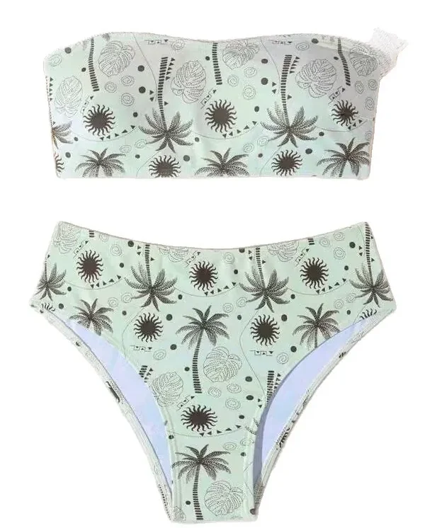 Womens Strapless Two Piece Bikini Quick Dry High Elasticity Padded No Underwire Vacation