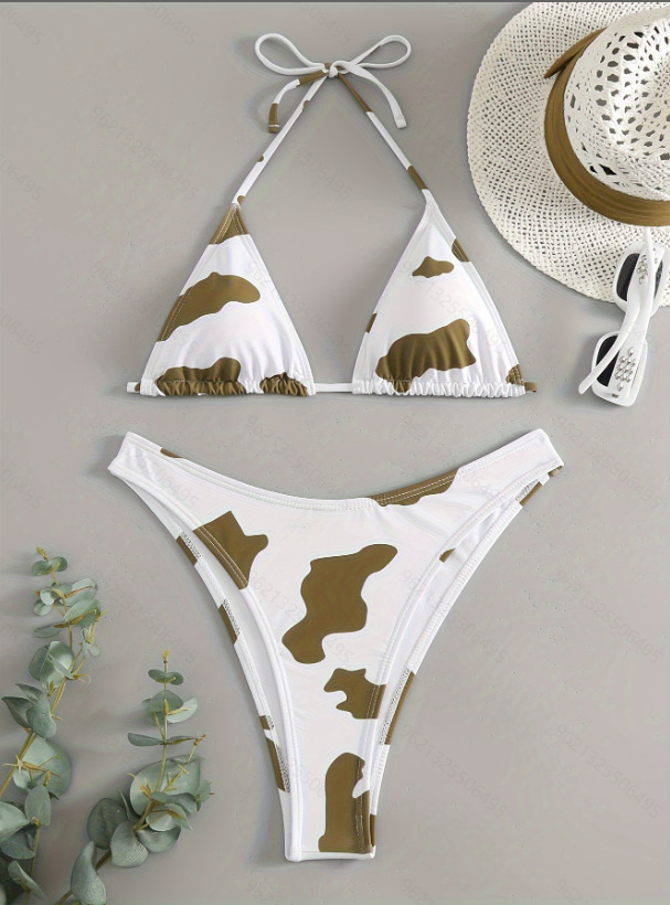 Women's Two Piece Bikini Padded Wireless Polyester Spandex Swimwear