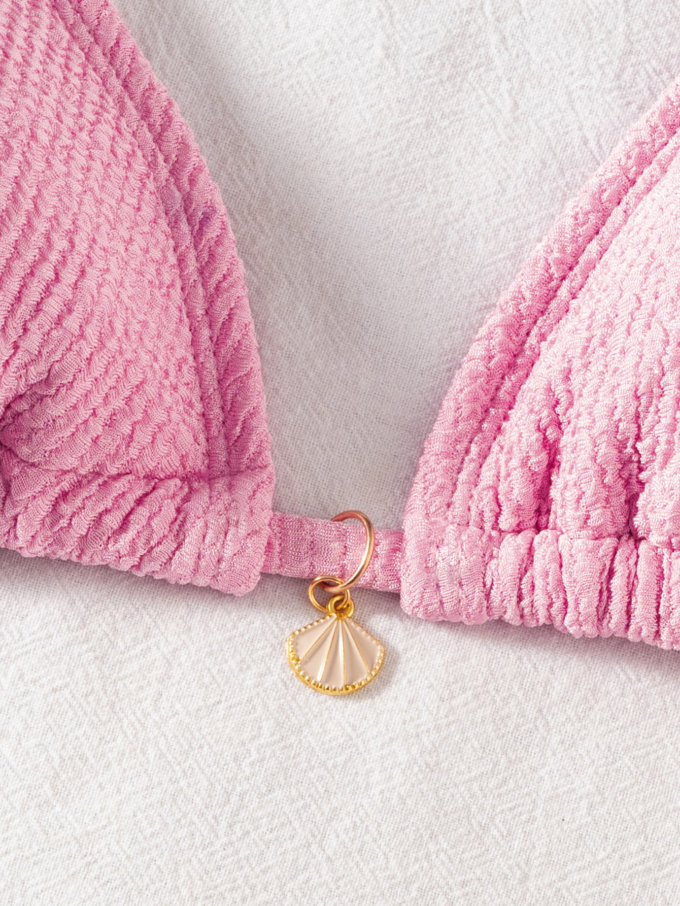 Womens Solid Strappy Ruched Sexy Two Piece Bikini Swimwear Padded