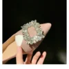Womens Pointed Toe Satin Casual Flat Shoes Rhinestone Buckle Soft Sole