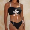 Colorblock Bikini Women Removable Straps Non Padded 2PC Swimsuit