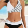 Womens Rhinestone Two Piece Padded Polyester Bikini