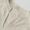 Minimalist Breathable Linen V Neck Long Sleeve Blouse