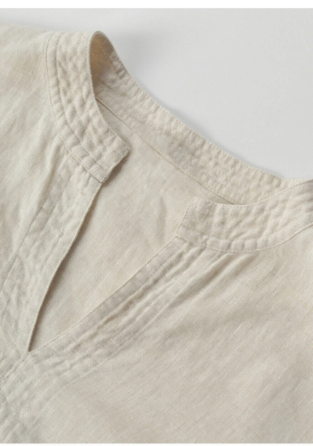 Minimalist Breathable Linen V Neck Long Sleeve Blouse