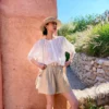 French Riviera Breathable Sustainable Tencel Linen Pleated Shorts