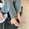 Women's Round Toe Thick Heel Medium Heel Sheepskin Mary Jane Dress Shoes