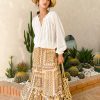 Boho White Breathable Cotton Broderie Anglaise Puff Sleeve Blouse