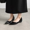 Womens Patent Leather Pointed Toe Wedge Pumps Classic Dress Shoes