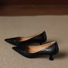 Women's French Sheepskin Pointed Toe Stiletto Heel Pumps Classic Dress Shoes