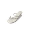 Butterfly Rhinestone Square Toe Women Sandals Heel Sheepskin Insole Rhinestone Surface