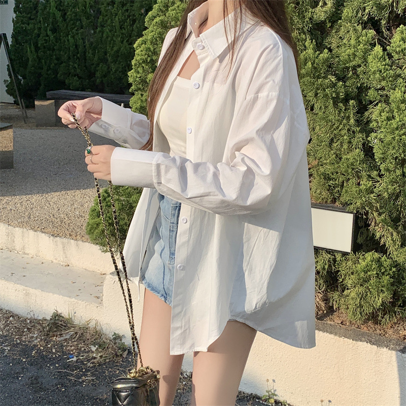 Women's Loose French Long Sleeve Polo Collar Elegant Office Shirt