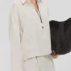 Minimalist Breathable Linen Loose Long Sleeve Polo Blouse