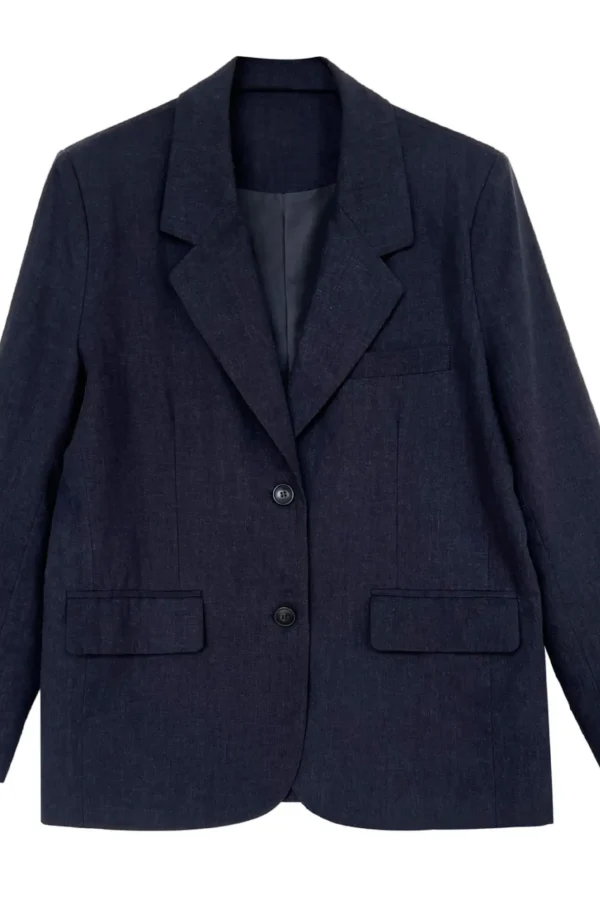 Minimalist Breathable Lyocell Linen Womens Slouchy Blazer