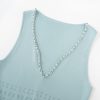 Elegant Sleeveless V-Neck Beaded Mid-Length Knit Mermaid Dress Skin-Friendly Cooling