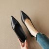 Women's Pointed Toe Wedge Heel Pumps Leather Dress Shoes