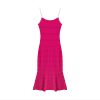 Skin-Friendly Cooling Womens Elegant Pearl Beaded V Neck Sleeveless Midi Knit Fishtail Dress