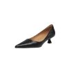 Women's French Sheepskin Pointed Toe Stiletto Heel Pumps Classic Dress Shoes